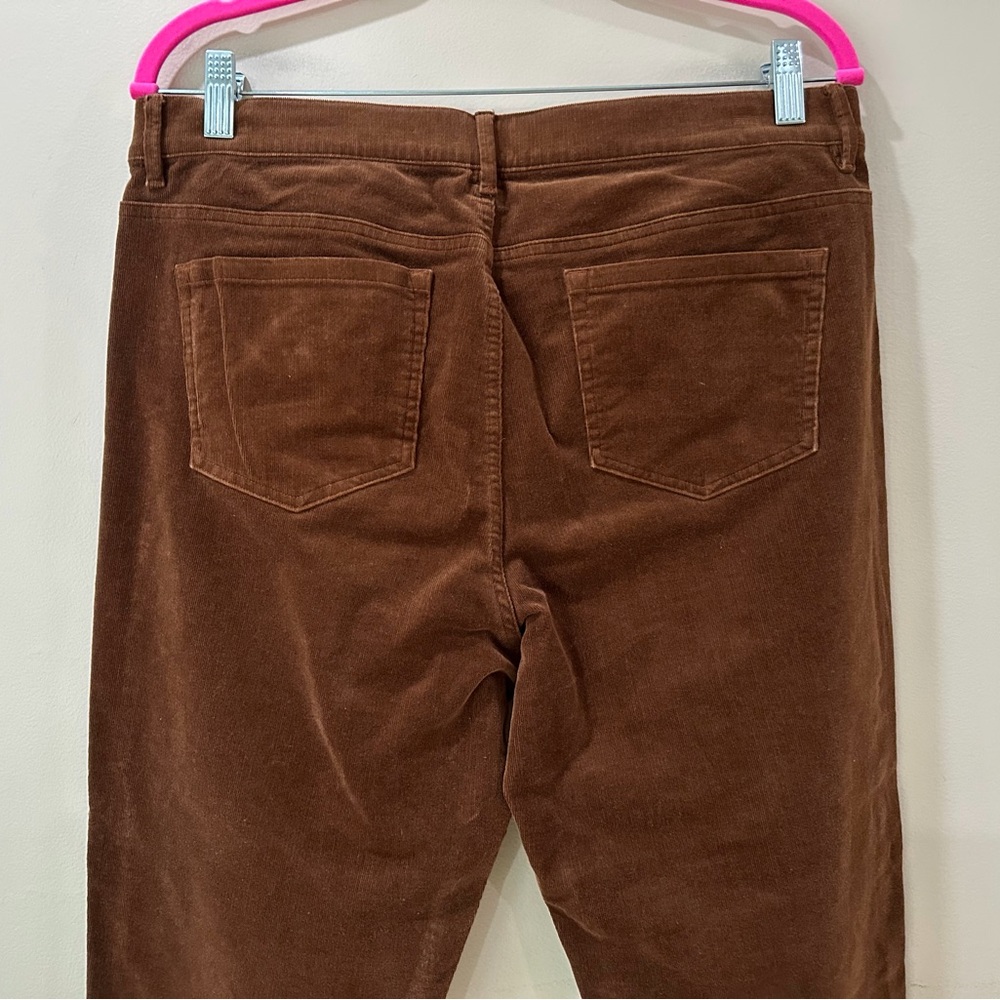 J. Jill Women's M Chocolate Brown Fine Wale Corduroy Pull-On Straight Pants New - Picture 3 of 8